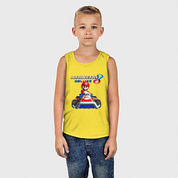 Майка детская хлопок Марио крутой гонщик, цвет: желтый — фото 2