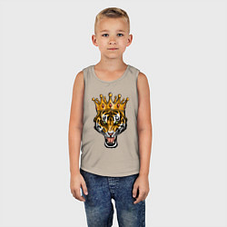 Майка детская хлопок Царь тигр, цвет: миндальный — фото 2
