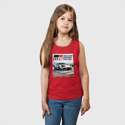 Майка детская хлопок Toyota Gazoo Racing - легендарная спортивная коман, цвет: красный — фото 2