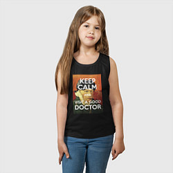 Майка детская хлопок Успокойся и сходи к хорошему доктору!, цвет: черный — фото 2