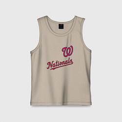 Майка детская хлопок Washington Nationals - baseball team!, цвет: миндальный