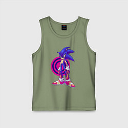 Майка детская хлопок Sonic Exe Video game Hedgehog, цвет: авокадо