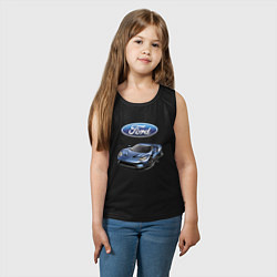 Майка детская хлопок Ford - legendary racing team!, цвет: черный — фото 2