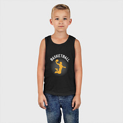 Майка детская хлопок Basketball Dunk, цвет: черный — фото 2