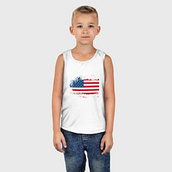 Майка детская хлопок Американский флаг Stars, цвет: белый — фото 2