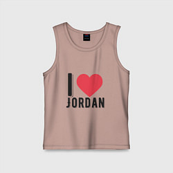 Майка детская хлопок I Love Jordan, цвет: пыльно-розовый