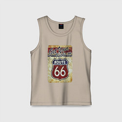 Майка детская хлопок Получи удовольствие от трассы 66!, цвет: миндальный