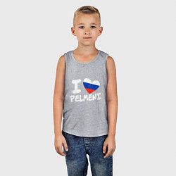 Майка детская хлопок Люблю пельмени, цвет: меланж — фото 2