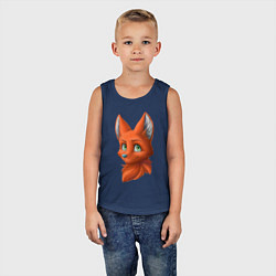 Майка детская хлопок Милая лисичка Cute fox, цвет: тёмно-синий — фото 2