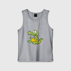 Майка детская хлопок Hungry Crocodile, цвет: меланж