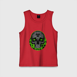 Майка детская хлопок SKULL TOXIC, цвет: красный