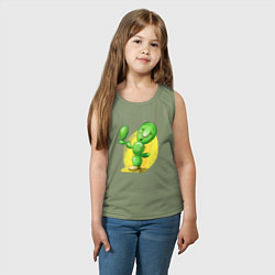 Майка детская хлопок Забавный кактус, цвет: авокадо — фото 2