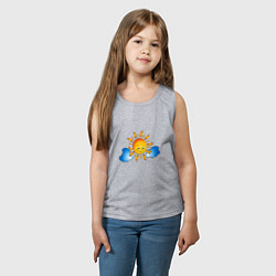 Майка детская хлопок Солнышко и облака, цвет: меланж — фото 2