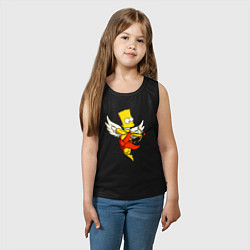 Майка детская хлопок Барт Симпсон - купидон, цвет: черный — фото 2