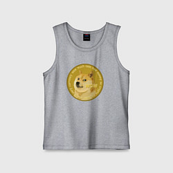 Майка детская хлопок Иронизирующая монета с Доге, цвет: меланж