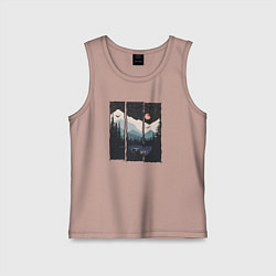 Майка детская хлопок Бездорожье Сибирь, цвет: пыльно-розовый