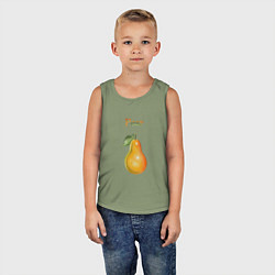 Майка детская хлопок Pear груша, цвет: авокадо — фото 2