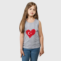 Майка детская хлопок Сердце - Турция, цвет: меланж — фото 2