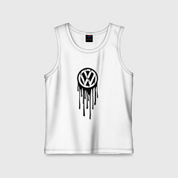 Майка детская хлопок Volkswagen - art logo, цвет: белый