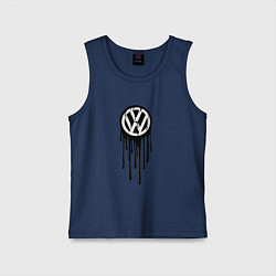 Майка детская хлопок Volkswagen - art logo, цвет: тёмно-синий