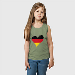 Майка детская хлопок Сердце - Германия, цвет: авокадо — фото 2