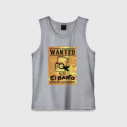 Майка детская хлопок Розыск - Барт Симпсон - вознаграждение гарантирова, цвет: меланж