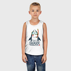Майка детская хлопок Сумасшедший акуламен, цвет: белый — фото 2