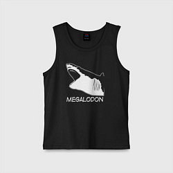 Майка детская хлопок Пасть мегалодона, цвет: черный