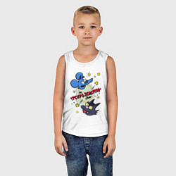 Майка детская хлопок Симпсоны - шоу Щекотки и Царапки, цвет: белый — фото 2