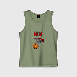 Майка детская хлопок Basketball - NBA logo, цвет: авокадо
