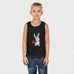 Майка детская хлопок Влюблённый кролик, цвет: черный — фото 2