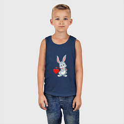 Майка детская хлопок Влюблённый кролик, цвет: тёмно-синий — фото 2