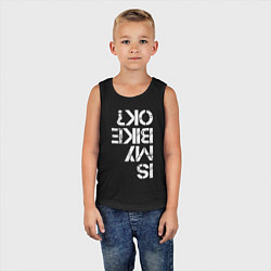 Майка детская хлопок Мой велосипед в порядке?, цвет: черный — фото 2