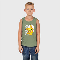 Майка детская хлопок Funko pop Pikachu, цвет: авокадо — фото 2