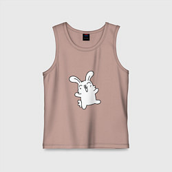 Майка детская хлопок Happy Bunny, цвет: пыльно-розовый