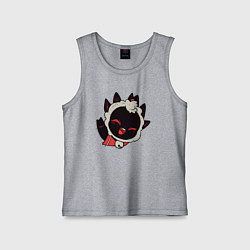 Майка детская хлопок Cult of the Lamb - Овечка радостно приветствует, цвет: меланж