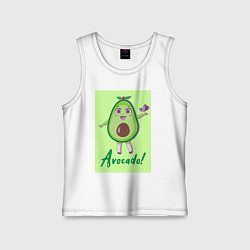Майка детская хлопок Милое авокадо девочка, цвет: белый