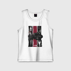 Майка детская хлопок Mass Effect N7 - Shepard, цвет: белый