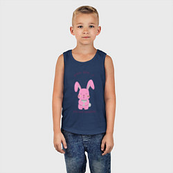 Майка детская хлопок Год розового кролика, цвет: тёмно-синий — фото 2