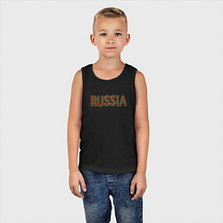Майка детская хлопок Russia в хохломе, цвет: черный — фото 2