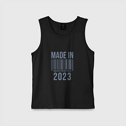 Майка детская хлопок Made in 2023, цвет: черный