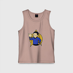 Майка детская хлопок Spoke - vault boy, цвет: пыльно-розовый