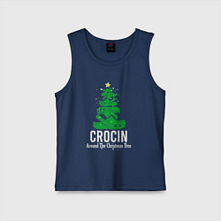 Майка детская хлопок Ёлка крокс, цвет: тёмно-синий