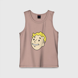 Майка детская хлопок Vault boy head, цвет: пыльно-розовый