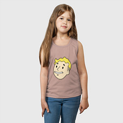 Майка детская хлопок Vault boy head, цвет: пыльно-розовый — фото 2