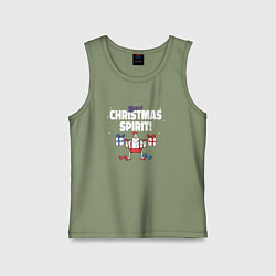 Майка детская хлопок Lift that Christmas spirit, цвет: авокадо