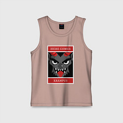 Майка детская хлопок Крампус к нам приходит, цвет: пыльно-розовый