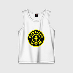 Майка детская хлопок Golds GYM, цвет: белый