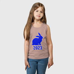 Майка детская хлопок 2023 силуэт кролика синий, цвет: пыльно-розовый — фото 2