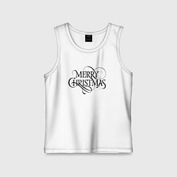 Майка детская хлопок Merry Christmas happy, цвет: белый